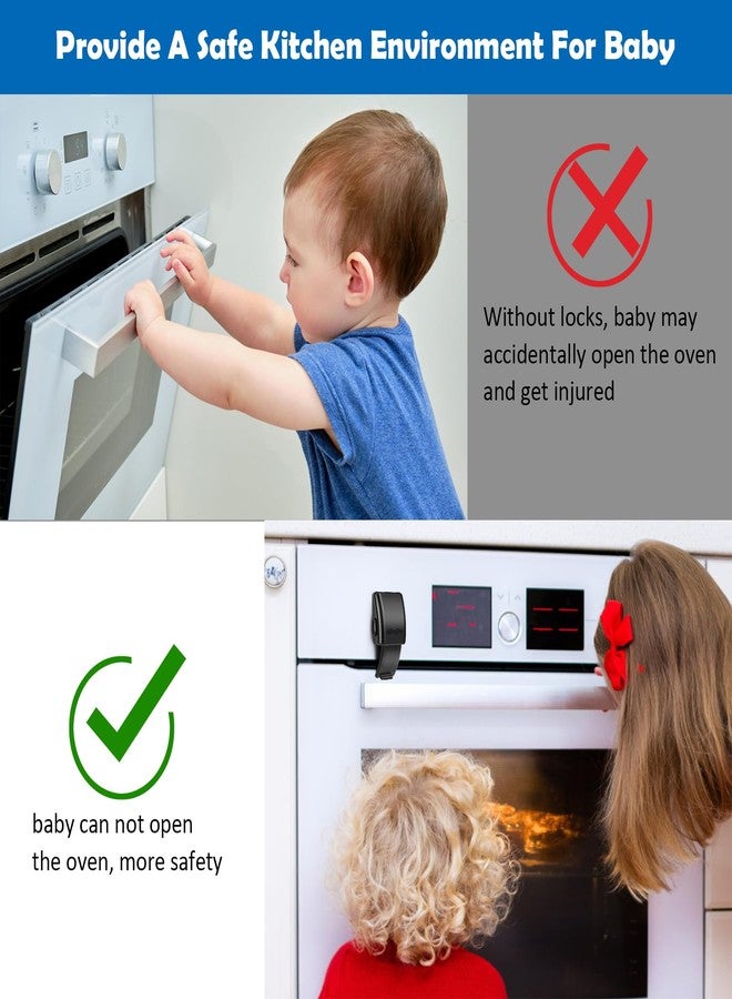 Windspeed 1.8x3.1 Inch Childproof Oven Door Lock 2 Pack Updated Oven Front Lock Child Safety Oven Lock Baby Proofing - Image 2